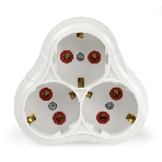 Тройник Smartbuy (SBE-16-A01-3z) 3 гнезда с заземлением круглый белый 16А 250В