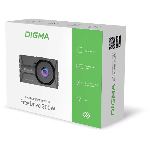 Видеорегистратор Digma FreeDrive 300W, 2560x1440, 3", Wi-Fi, G-сенсор