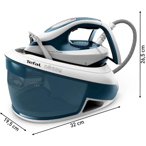Парогенератор Tefal Express Power SV8111E0 темно-лазурный/белый, 2800 Вт, 120 г/мин, 430 г/мин, 1800 мл