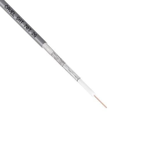 Кабель коаксиальный CAVEL SAT 703 B, Cu/Al/CuSn, 75%, 75 Ом, 7 метров, белый (цена за метр)