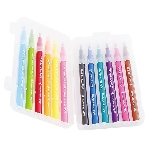 Фломастеры Deli EC10304 Color Emotion кисть, смываемые, 12 цветов, пластиковый пенал (12шт)