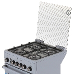 Плита Газовая De Luxe 5040.40г (кр) ЧР-012 серый (стеклянная крышка) реш.чугун