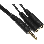Адаптер аудио A4Tech AD-3P 2xJack 3.5 (f)/Jack 3.5 (m) 0.2м. черный