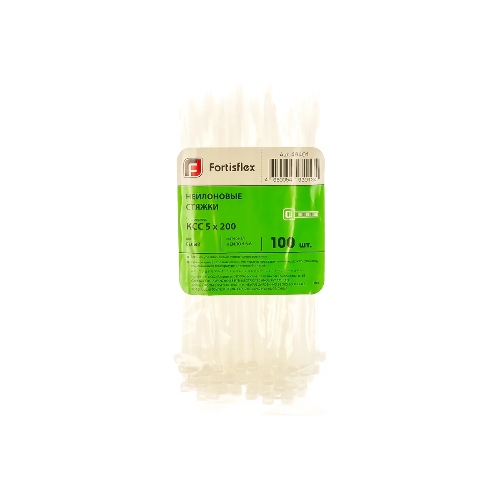 Хомут кабельный КСС 5х200 нейл. белый (уп. 100 шт) Fortisflex 49401