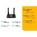 Роутер беспроводной TP-Link TL-MR100 N300 10/100BASE-TX/4G(3G) cat.4 черный
