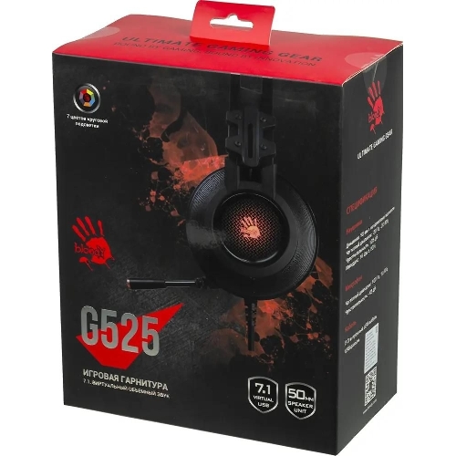 Гарнитура Bloody G525 чёрный, проводная, подсветка