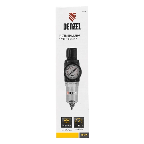 Фильтр-регулятор Denzel FR1500, 10 бар, 1500 л/мин, 1/4"