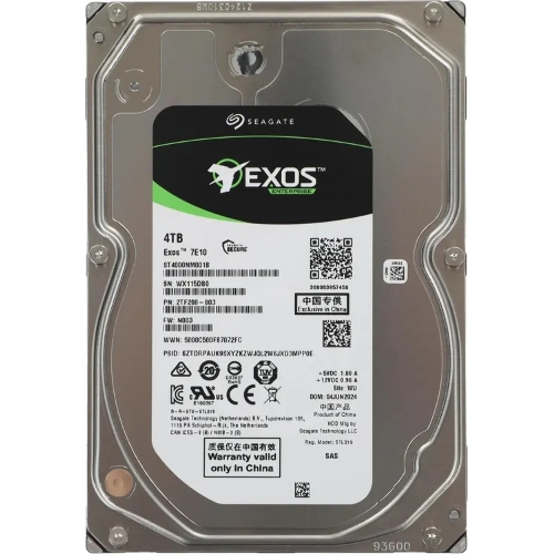 Жесткий диск HDD Seagate Exos 7E10 4Tb 7200rpm SAS 256Mb 3.5"