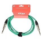 Кабель гитарный FORCE FGC-09/3 GR1/4" TS Jack - 1/4" TS Jack, высококачественный, малошумящий с проводниками из безкислородной меди OFC, диаметр 6 мм, профессиональные металлические разъемы, длина 3 м, цвет зеленый