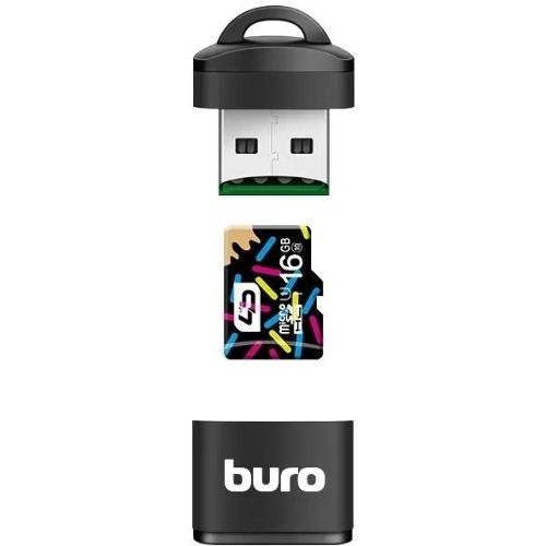 Кард-ридер Buro BU-CR-200/черный/micro-SD/USB 2.0/пластик