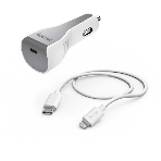 Комплект зарядное устройство Hama H-183317 3A PD для Apple кабель Apple Lightning/Type-C белый