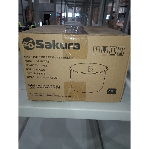 (Поврежденная упаковка) Чаша д/скороварки SAKURA SA-PC07N (6,0л) Алюминий, антипригар.покр, мерная шкала, стенки 0,5