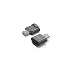 Кард-ридер Vention CLMH0/серый/OTG USB 2.0 CM/MicroSD/USB Type-C/металл