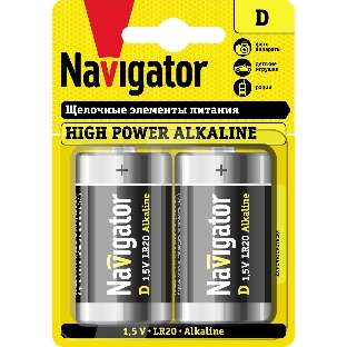 Элемент питания Navigator NBT-NE-LR20-BP2 94755, 1.5 В