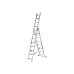 Лестница FIT 65434 трехсекционная алюминиевая 3х9 ступеней h=257/449/641 см вес 11.18кг
