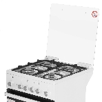 Плита комбинированная De Luxe 5040.40ГЭ (КР) ЧР белый, конфорок 4 шт, духовка 43 л, 50 см x 85 см x 50 см
