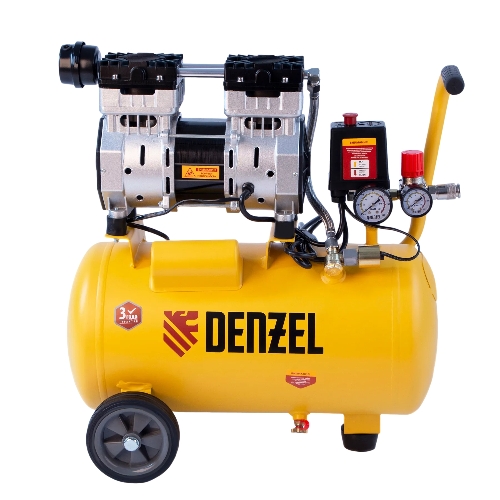 Компрессор Denzel DLS950/24 безмаслянный малошумный 950 Вт, 165 л/мин,ресивер 24 л