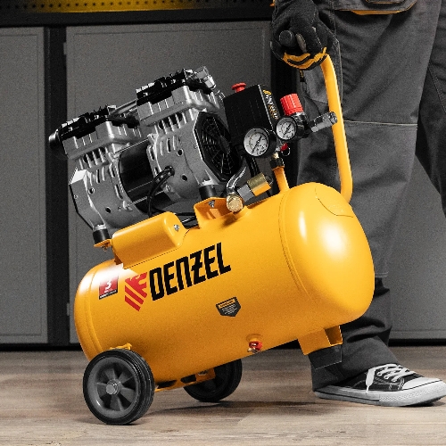 Компрессор Denzel DLS950/24 безмаслянный малошумный 950 Вт, 165 л/мин,ресивер 24 л