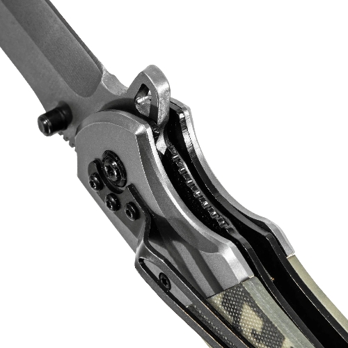 Нож складной Denzel, многоцелевой, системы Liner-Lock, с накладкой G10 на классической рукоятке 79207