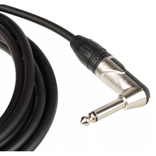 Кабель гитарный FORCE FGC-09/4.5L1/4" TS Jack - 1/4" TS Jack угловой, высококачественный, малошумящий с проводниками из безкислородной меди OFC, диаметр 6 мм, профессиональные металлические разъемы, длина 4,5 м