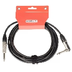 Кабель гитарный FORCE FGC-09/4.5L1/4" TS Jack - 1/4" TS Jack угловой, высококачественный, малошумящий с проводниками из безкислородной меди OFC, диаметр 6 мм, профессиональные металлические разъемы, длина 4,5 м