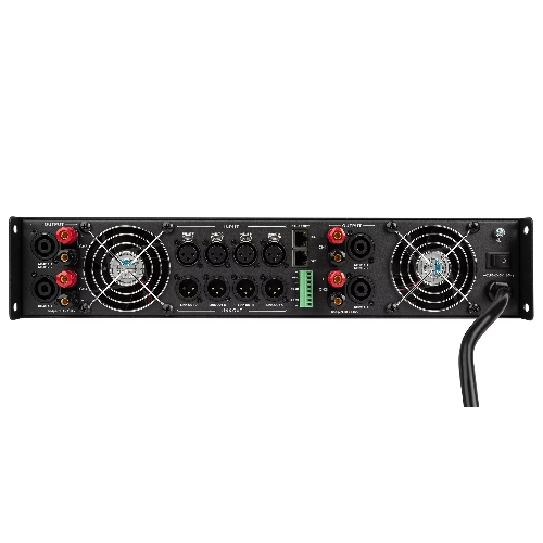 Усилитель INTREND ITAMP-4K-TD четырехканальный, 4x1000W/8Ом, 4x1600W/4Ом, 2x3200/100V, 4x600/70V, поддержка Dante, встроенный DSP