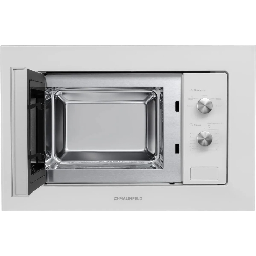 Микроволновая печь встраиваемая Maunfeld MBMO.20.1PGW белый, 20 л, 800 Вт, переключатели - поворотный механизм