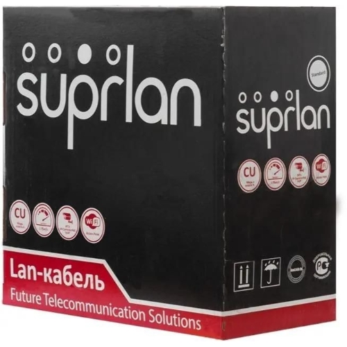 Кабель информационный Suprlan Standard 01-0320-1 cat.5e U/UTP 4 пары 24AWG LSZH универсальный 305м серый
