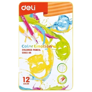 Карандаши цветные Deli Color Emotion EC00205 EC00205, липа, 12 цветов, коробка металлическая