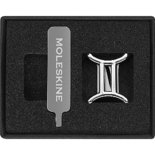 Шильд-символ Moleskine Zodiac Близнецы, металл, серебристый, коробка с европодвесом, PINGEMINISILV