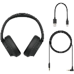 Беспроводные/проводные наушники SONY WH-CH720N черный, полноразмерные, Bluetooth + проводной, активное шумоподавление, до 50 ч