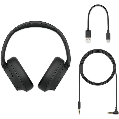Беспроводные/проводные наушники SONY WH-CH720N черный, полноразмерные, Bluetooth + проводной, активное шумоподавление, до 50 ч