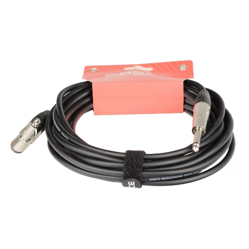 Кабель гитарный FORCE FGC-09/6L1/4" TS Jack - 1/4" TS Jack угловой, высококачественный, малошумящий с проводниками из безкислородной меди OFC, диаметр 6 мм, профессиональные металлические разъемы, длина 6 м