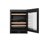 Встраиваемы е винный шкаф Gorenje WCU68F6BG4WF, объем 138 л, вместительность 46 бутылок, 4 полки, цифровой дисплей, Wi-Fi, LED освещение, защита от УФ-излучения, энергоэффективность А+, черный