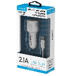 Автомобильное зарядное устройство Maxvi CCM-212 Plus M white 2.1A