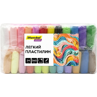 Пластилин легкий Silwerhof Create LC24OP-360st 24цв. 15гр. стек 3шт пакет