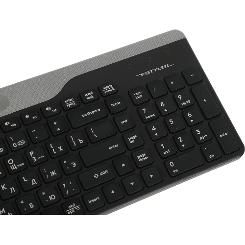Клавиатура беспроводная A4Tech Fstyler FBK25, USB, Bluetooth/Радиоканал, черный/серый
