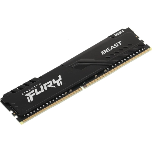 Оперативная память Kingston Fury Beast, DDR4, 16GB (1x16GB), 3200MHz, CL16, DIMM, с радиатором, черный