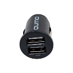 Автомобильное зарядное устройство Qumo Energy light (Charger 0034), 2USB, 2А, черный