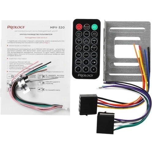Автомагнитола Prology MPV-320, 2 DIN, 6.9", Bluetooth, USB Type-A, AUX, пульт ДУ