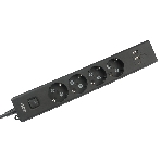 Бытовой удлинитель PowerCube, 4 р с/з вык.,3USB, 3500 Вт, 16А, 1.9 м, 3x1,0 черный PC-7B-2M