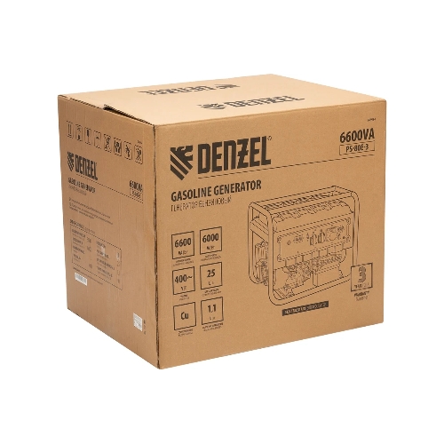 Электрогенератор бензиновый Denzel PS 80 E-3, 6.5 кВт, 85 дБ, 87 кг