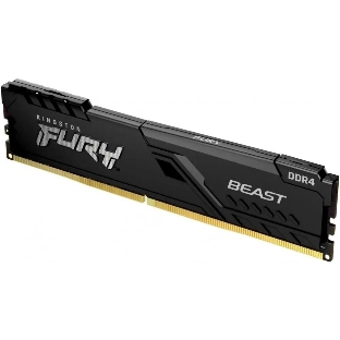 Оперативная память Kingston Fury Beast, DDR4, 16GB (1x16GB), 3200MHz, CL16, DIMM, с радиатором, черный