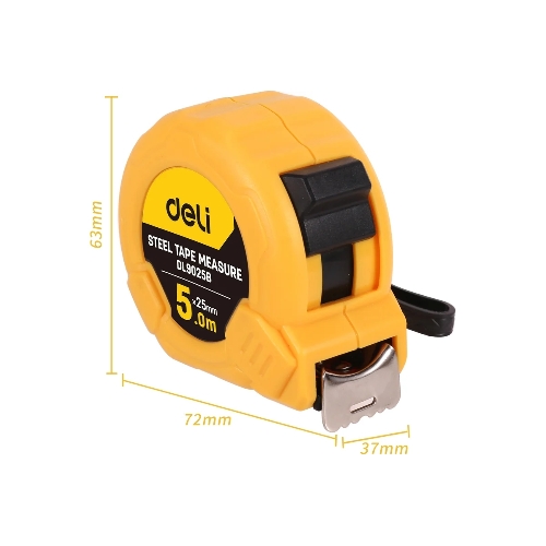 Рулетка Deli DL9025B 5мx25мм Метрическая. Корпус ударопрочный.