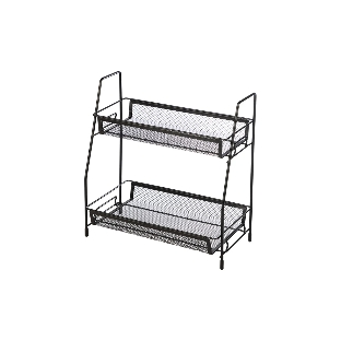 Этажерка настольная двухуровневая Mallony L’ordine Nero, 31,5*17*33 см