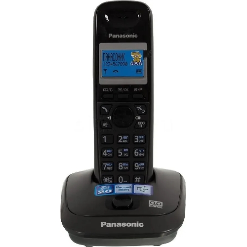 Телефон беспроводной (DECT) Panasonic KX-TG2521RUT (титан) АОН, Caller ID,спикерфон,голосовой АОН,полифония,цифровой автоответчик