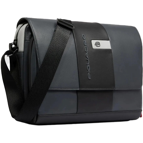 Сумка-мессенджер Piquadro Urban CA6802UB00/GRN с отделением для ноутбука 14" серая/черная натур.кожа
