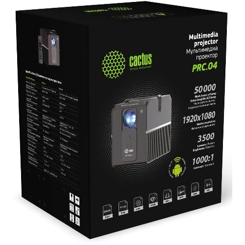 Проектор Cactus CS-PRC.04B.WUXGA-A LCD 3200Lm (1920x1080) 2000:1 ресурс лампы:30000часов 1xUSB typeA 1xHDMI 1.35кг