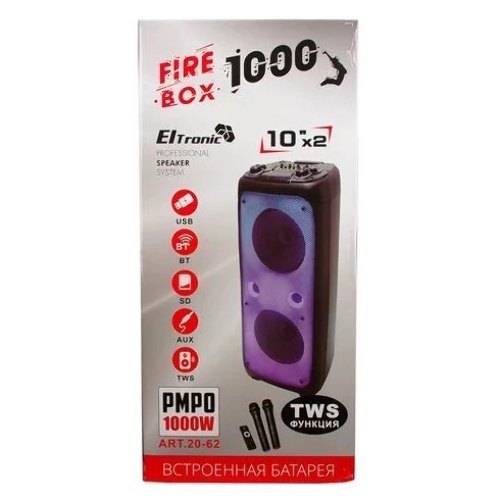 Колонка ELTRONIC 10" 20-62 FIRE BOX 1000 динамик 2шт/10" с TWS