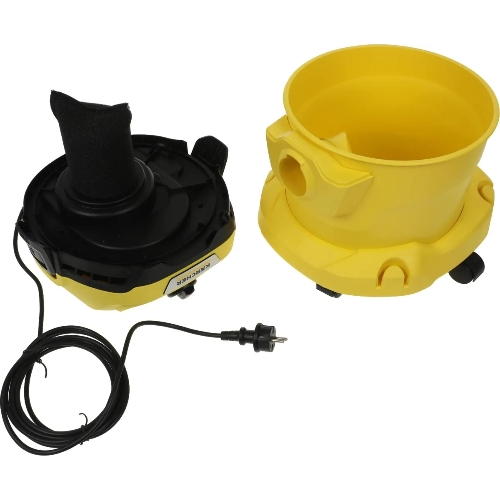 Строительный пылесос Karcher WD 2 Plus V-12/4/18 желтый, 1000 Вт, уборка сухая/сбор воды, пылесборник мешок/контейнер, 12 л